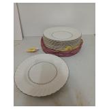 Eight Homer Laughlin Arcadia 10-in dinner plates