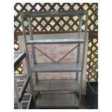 Metal, aluminum? Five tier shelf, 60x12x30 in