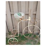 Old metal bicycle shaped plant holder / Garden