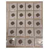 20 Jefferson nickels, all 1952-S