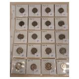 20 Jefferson nickels, all 1964- D