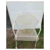 White metal patio chair