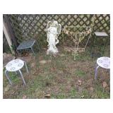 Assorted patio tables, 29x26 metal table missing
