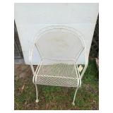 White metal patio chair, matches lot 590