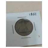 1852 Seated Liberty quarter