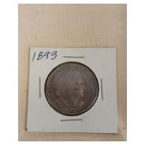 1893 Columbian Exposition half dollar, 90% silver