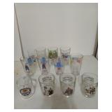 12 assorted bar glasses, includes those from St.