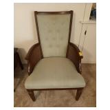 Beautiful wood and green fabric chair