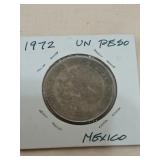 1972 Mexican un peso coin