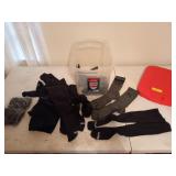 19 quart plastic tote filled with