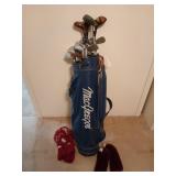 MacGregor golf bag with mostly MacGregor clubs,