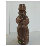 12-in, brown ceramic decanter, shaped like a