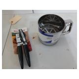 Flower sifter and can opener, both new