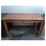 Wooden desk with single pull out drawer, 29x48 b