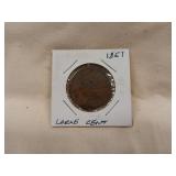 1851 large cent coin