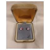 14 karat, pink CZ stud earrings