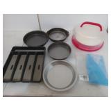 Assorted baking supplies, including new silicone