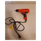 Black & Decker corded 3/8 in drill, works