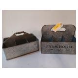 Two decorative galvanized milk crates, new,