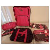 Pink protocol luggage, 20x14 in, with five