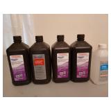 4 One quart bottles of hydrogen peroxide, and a 1