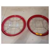 Two glass relish trays, Indiana glass?, 12 in