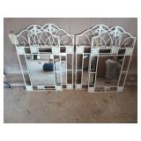 Four off-white metal mirrors, 30x19 in