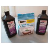 Two unopened bottles of hydrogen peroxide, both