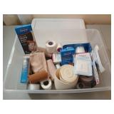 Sterilite container with lid filled with wound