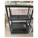 Black Four-tier plastic shelf, 60x36x18 in