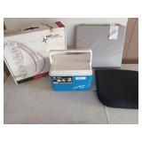 Three bleacher cushions, and a 9 quart polar 12