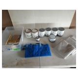 Assorted paints, mostly Annie Sloan chalk paint,