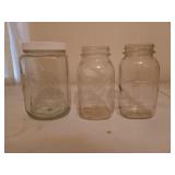 Two Mason jars, one ball, one knox, and a