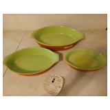 Set of three new Reco Ware baking dishes, 11,