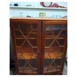 Wooden cabinet with glass doors, 38x32x9-in, no