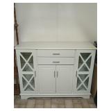 White buffet cabinet with two drawers and four