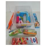 Tub of assorted storage bags, some are new, some