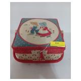 Old sewing box with contents, looks like Holly