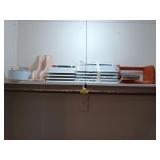 Shelf contents, including non-skid organizers,