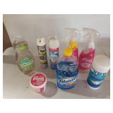 Cleaning supplies, including the pink stuff,