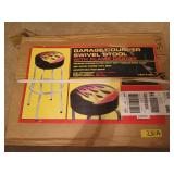Garage/counter swivel stool with flame design,