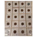 20 wheat pennies from 1940s to 1950s, see