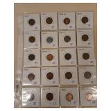 20 wheat pennies from 1937 to 1950, see picture