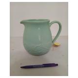7 in seafoam green pitcher marked USA