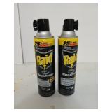 Two full, or almost full, cans of Raid wasp and