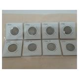 Buffalo nickels, 1926, 1936, 1934, 1935, 1936,