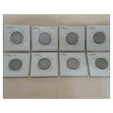 Buffalo nickels, 1926, 1937, 1935, 1936, 1936-S,