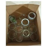 Assorted Mason jars, none have lids