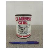 Empty 24 oz Clabber Girl baking powder can