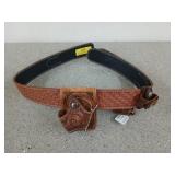 20-in leather belt with holster